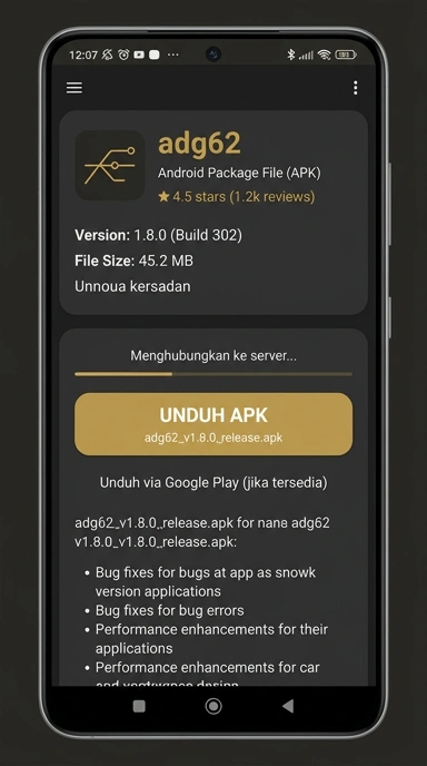 Tampilan halaman APK adg62