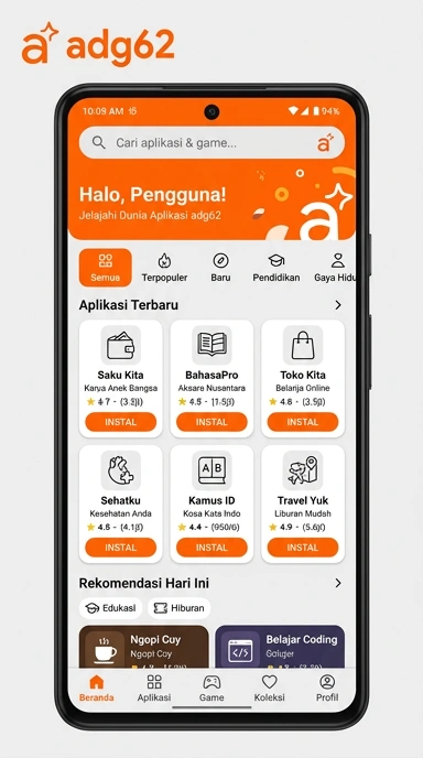 Tampilan katalog aplikasi adg62