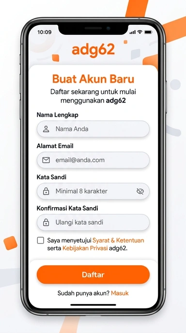 Tampilan halaman daftar adg62