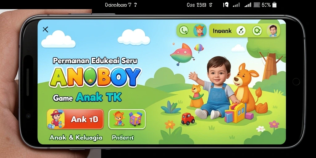 Antarmuka ANOBOY yang menarik dan edukatif untuk anak-anak.