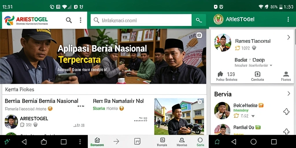 Screenshot antar muka ARIESTOGEL yang menampilkan berita terkini dan terpercaya.