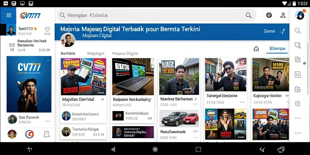 Antarmuka CV777 yang menarik dan fungsional untuk Majalah Digital.