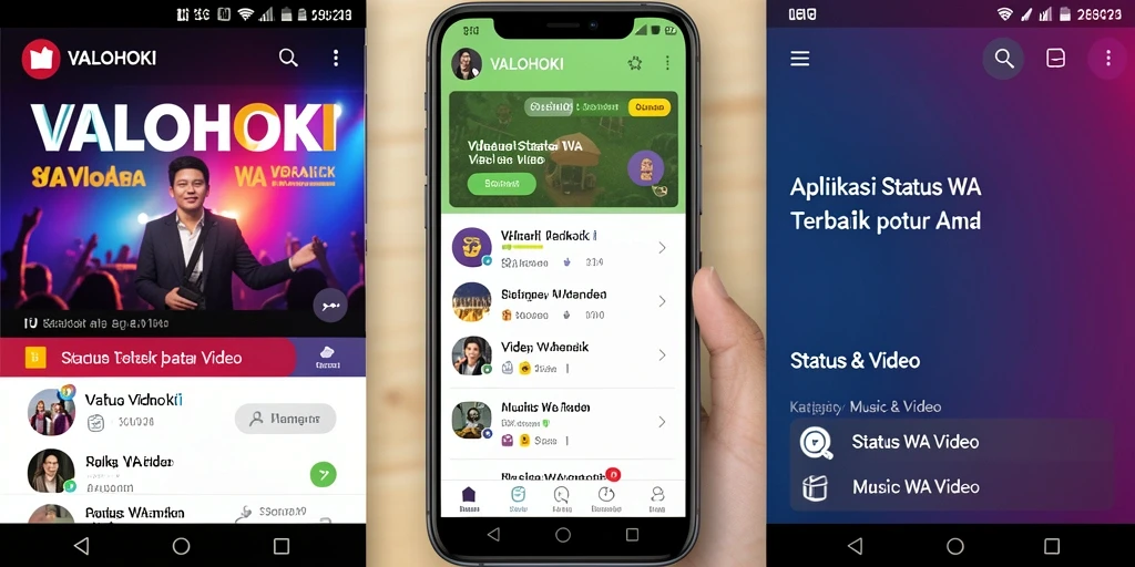 Tampilan antarmuka VALOHOKI untuk video Status WA yang menarik.